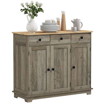 Modern Sideboard Buffet Cabinet With Adjustable Shelves And Drawers