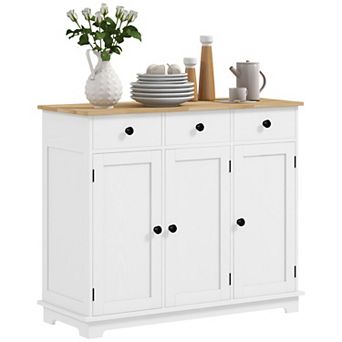 Modern Sideboard Buffet Cabinet With Adjustable Shelves And Drawers