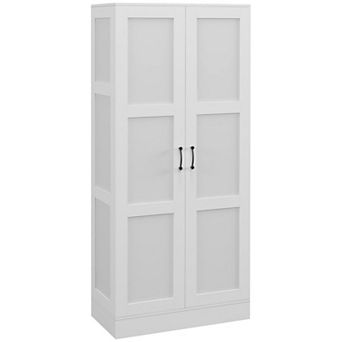 Homcom Storage Cabinet W/ Storage Shelves, Pantry Cupboard Cabinet, White