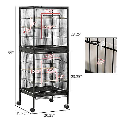 Pawhut Large Bird Cage With 1.7 Ft. Width For Wingspan
