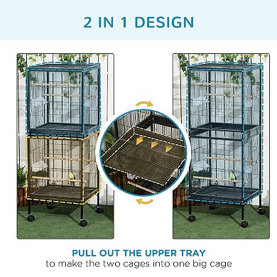 Pawhut Large Bird Cage With 1.7 Ft. Width For Wingspan