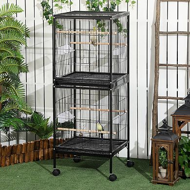 Pawhut Large Bird Cage With 1.7 Ft. Width For Wingspan