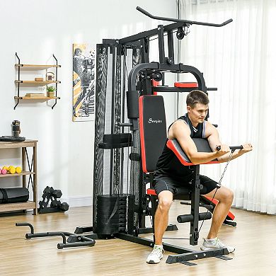 Multi Home Gym Equipment, Workout Station With 132lbs Weight Stack