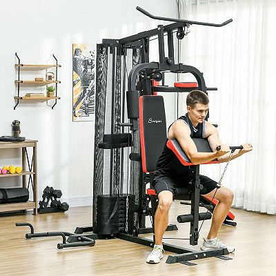 Multi Home Gym Equipment Workout Station With 132lbs Weight Stack