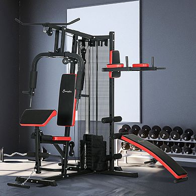 Multi Home Gym Equipment, Workout Station With 132lbs Weight Stack