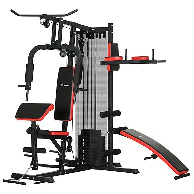 Multi Home Gym Equipment, Workout Station With 132lbs Weight Stack