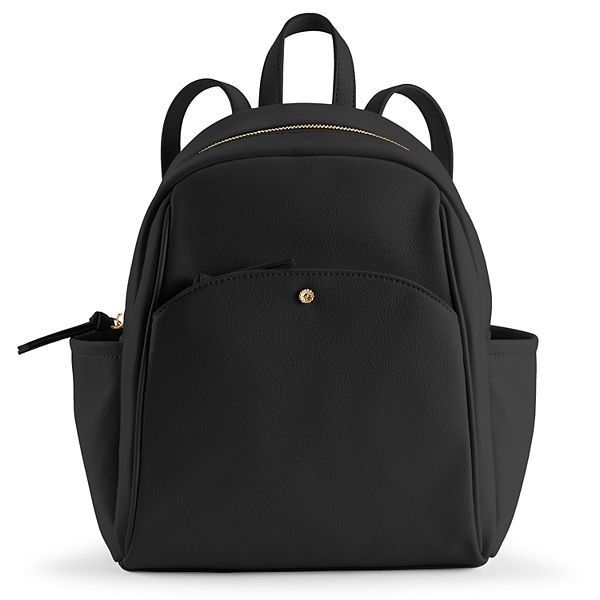 Lauren Conrad Classic Black Faux Leather Backpack with Front Zip Pocket Lauren Conrad Everyday Backpacks | Mercari main image 4