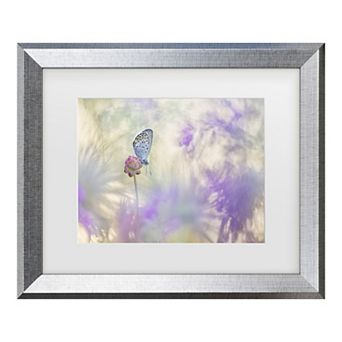 Henrik Spranz Pulsatilla Meadow Matted Silver Framed Wall Art
