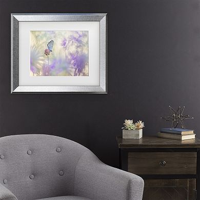 Henrik Spranz Pulsatilla Meadow Matted Silver Framed Wall Art