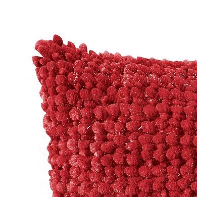 VCNY Home Noodle Red Textured Lurex Decorative Throw Pillow