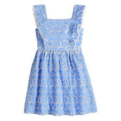 Girls 4-12 Blueberi Boulevard Eyelet Flutter Sleeve Dress