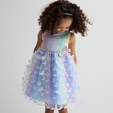 Girls 4-12 Blueberi Boulevard Rainbow Butterfly Dress