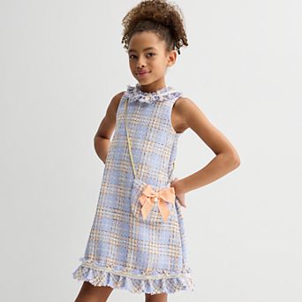 Girls 7-16 Blueberi Boulevard Boucle Dress & Purse