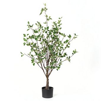 Haven Living Artificial 4' Mountain Leaf Tree Floor Decor