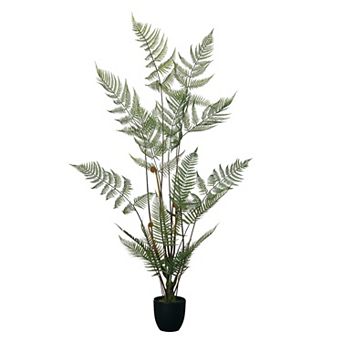 Haven Living Artificial 60" High Potted Fiddlehead Fern, Green