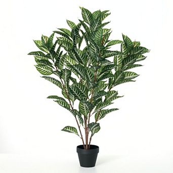 Haven Living Artificial 35.5" Potted Zebra Tree, Green