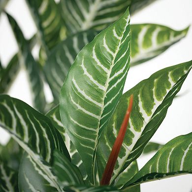 Haven Living Artificial 35.5" Potted Zebra Tree, Green