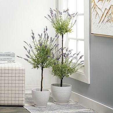 Haven Living Artificial 37" Lavender Topiary Bush