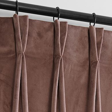 EFF Heritage Plush Velvet Room Darkening French Pleated 1-Panel Window Curtain