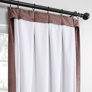 EFF Heritage Plush Velvet Room Darkening French Pleated 1-Panel Window Curtain