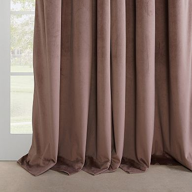 EFF Heritage Plush Velvet Room Darkening French Pleated 1-Panel Window Curtain