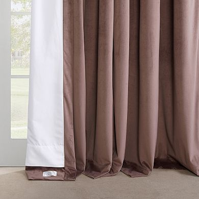 EFF Heritage Plush Velvet Room Darkening French Pleated 1-Panel Window Curtain