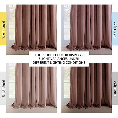 EFF Heritage Plush Velvet Room Darkening French Pleated 1-Panel Window Curtain