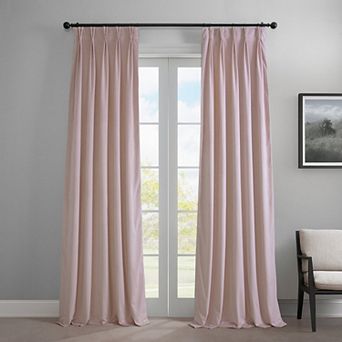 EFF Heritage Plush Velvet Room Darkening French Pleated 1-Panel Window Curtain