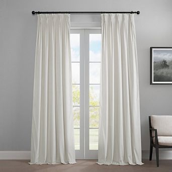 EFF Heritage Plush Velvet Room Darkening French Pleated 1-Panel Window Curtain