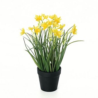Haven Living Artificial 12" Potted Yellow Daffodil Bush