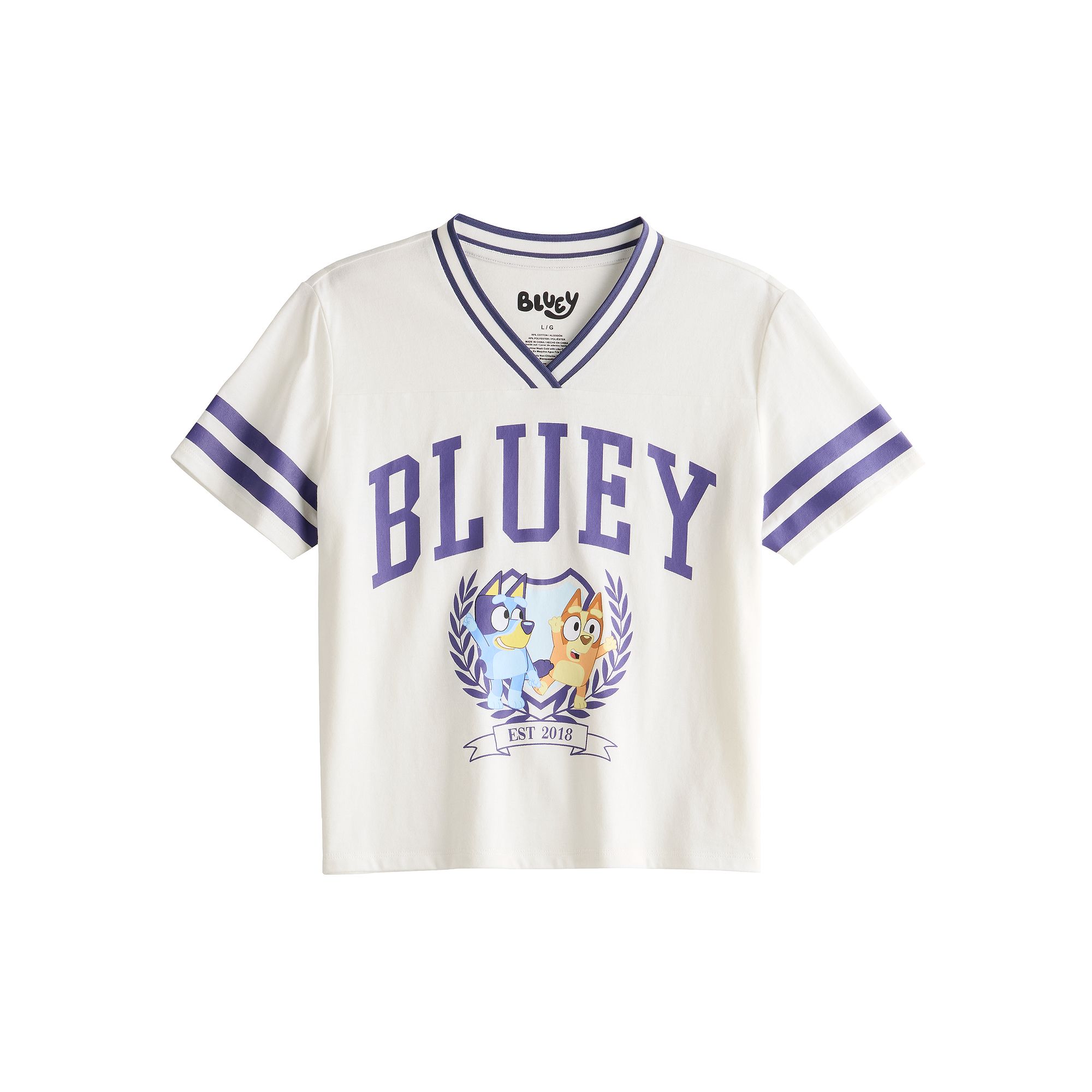 Girls 7-16 Bluey And Bingo Est. 2018 Graphic Tee, Girls, Size: Small, Whit