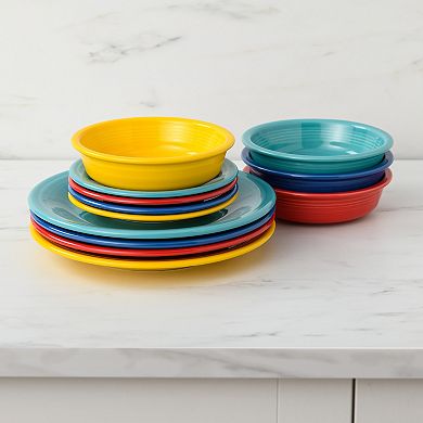 Fiesta Classic Rimmed 12-Piece Dinnerware Set, Service For 4