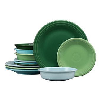 Fiesta Classic Rimmed 12 pc Dinnerware Set, Service For 4