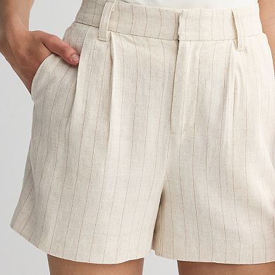 Juniors' SO® Linen Stripe Trouser Shorts