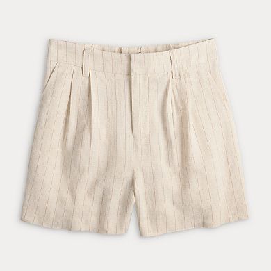 Juniors' SO® Linen Stripe Trouser Shorts