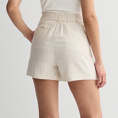 Juniors' SO® Linen Stripe Trouser Shorts