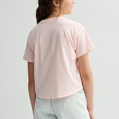 Girls 7-16 SO® Short Sleeve Boxy Graphic Tee in Regular & Plus Size