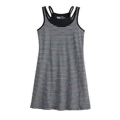 Girls 6-20 SO Layered Tank Top Dress in Regular & Plus Size