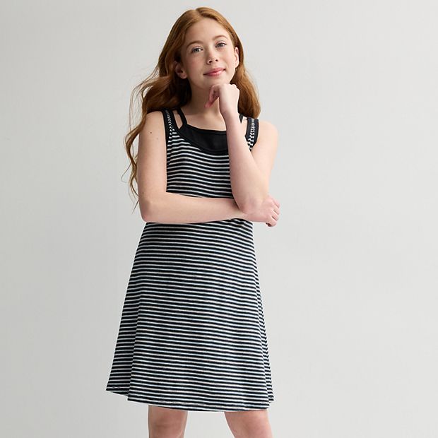 Girls 6-20 SO Layered Tank Top Dress in Regular & Plus Size