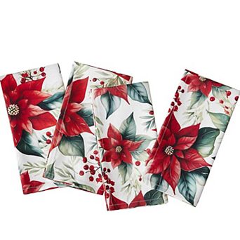 Avanti Poinsettia 4 pc Dinner Napkin Set