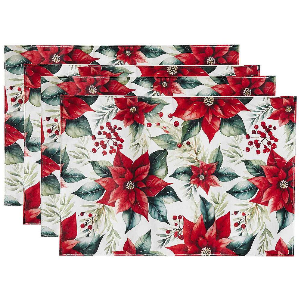 Avanti Poinsettia 4-pc. Placemat Set