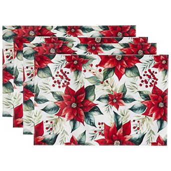 Avanti Poinsettia 4 pc Placemat Set