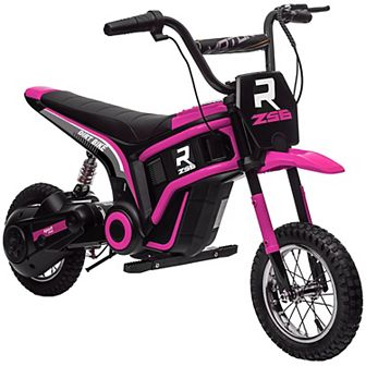 Aosom 24v 350w Electric Dirt Bike Up To 15 Mph W/ Twist Grip Throttle Red