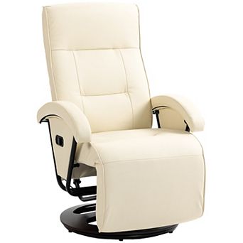 HOMCOM Swivel Recliner Chair with Footrest and Armrest
