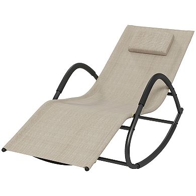 Outsunny Rocking Chair For Sunbathing, Lawn, Garden Or Pool