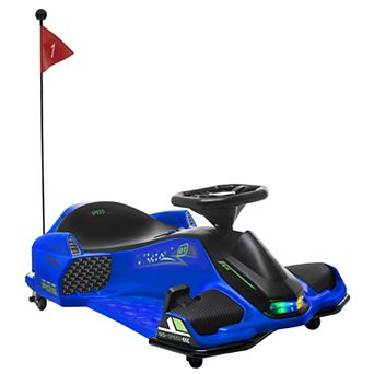 Aosom 12V Electric Drifting Go Kart w/ Slow Start, Music, Lights,