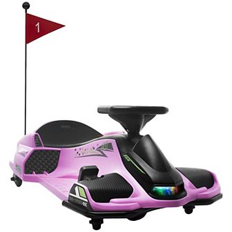 Aosom 12v Electric Drifting Go Kart W/ Slow Start, Music, Lights