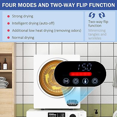 Homcom Portable Clothes Dryer 120v 850w Laundry Dryer For Apartment, White