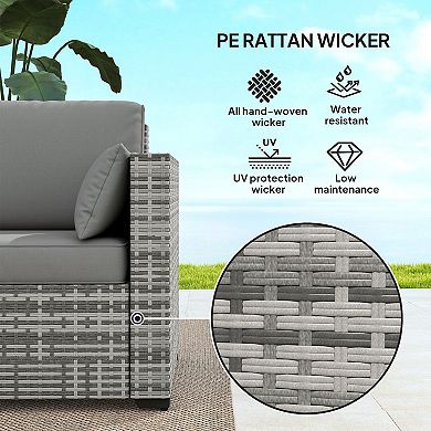 Outsunny Three-seater Outdoor Wicker Patio Furniture