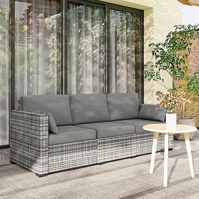 Outsunny Three-seater Outdoor Wicker Patio Furniture